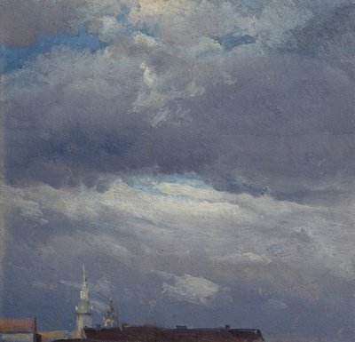 Stormmoln över slottstornet i Dresden av Johan Christian Dahl