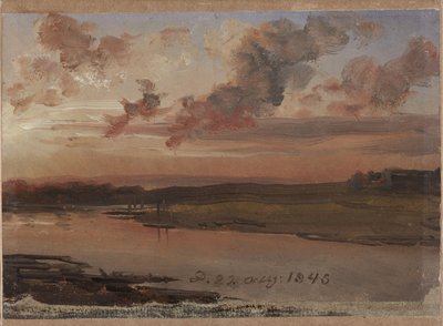 Elbe på kvällen av Johan Christian Dahl