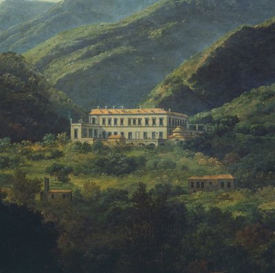 Kungliga slottet Quisisana, nära Neapel, av Johan Christian Clausen Dahl (1788-1857), Italien av Johan Christian Dahl
