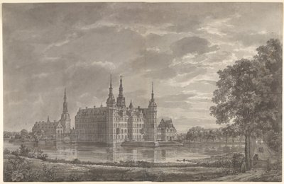 Utsikt över Frederiksborgs slott från nordost av Johan Christian Dahl