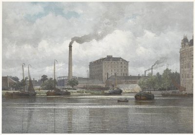 Sockerraffinaderiet av företaget vom Rath på Buitensingel, Nassaukade i Amsterdam av Johan Conrad Greive