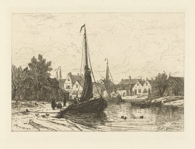Utsikt över hamnen i Spakenburg av Johan Conrad Greive