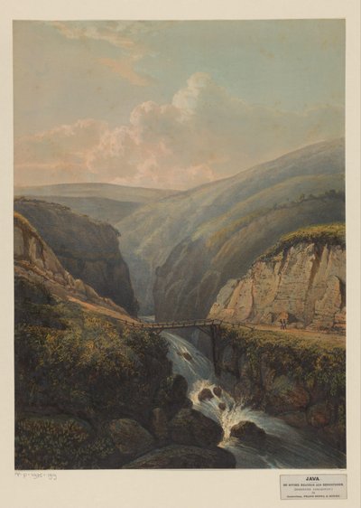Utsikt över floden Brandas på Java Floden Brandas som bergsbäck (Residence Passarouan.) (titel på objektet) av Johan Conrad Greive