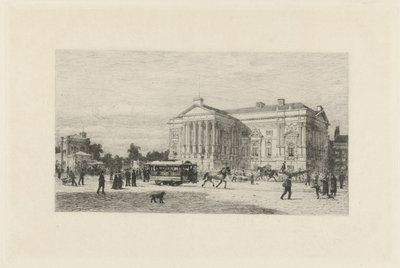 Utsikt över Leidseplein i Amsterdam av Johan Conrad Greive