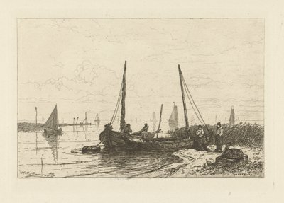 Utsikt över Zuiderzee nära Spakenburg av Johan Conrad Greive