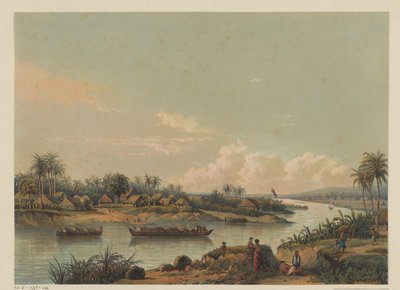 Utsikt över Solo River på Java Utsikt över Solo-floden (Tubansektionen, Rembang-residens.) (titel på objektet) av Johan Conrad Greive