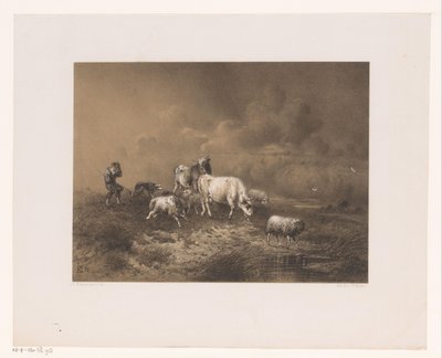 Herde med flock i en storm av Johan Daniël Koelman