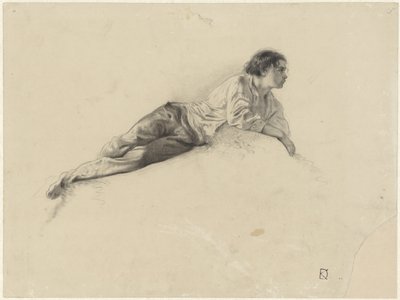 Studie av en liggande ung man av Johan Daniël Koelman