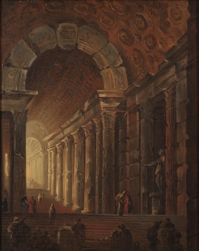 A Vaulted Staircase, c.1783 (olja på duk) av Johan Gottlob Brusell