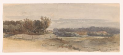 Panoramalandskap av Johan Hendrik Weissenbruch (signed by artist)
