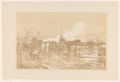 Utsikt över hamnen i Rotterdam av Johan Hendrik van Mastenbroek (signed by artist)