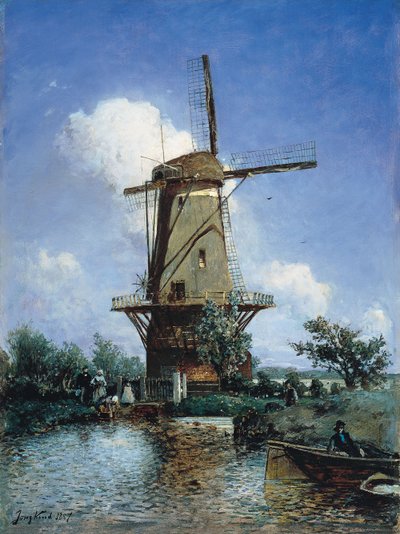 Väderkvarn nära Delft av Johan Jongkind