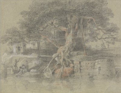 En döende hindu förs till floden Ganges av Johan Joseph Zoffany