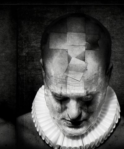 A clowns death (serie), 2016 (fotomanipulation) av Johan Lilja