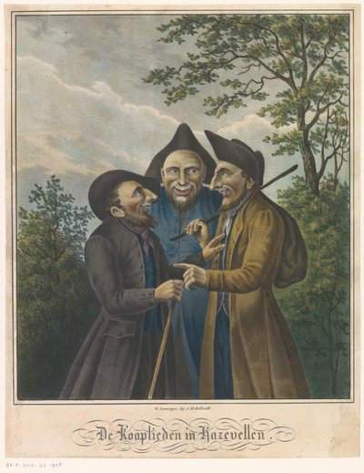 Tre judiska köpmän The Merchants in Hazels (titel på objekt) av Johan Martin Billroth (possibly)