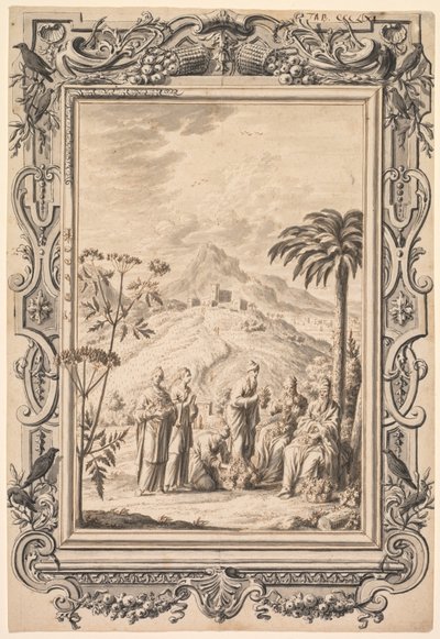 Illustration och kantdesign för Kupfer-Bibel Copper Bible, ca. 1730. av Johan Melchior Füssli