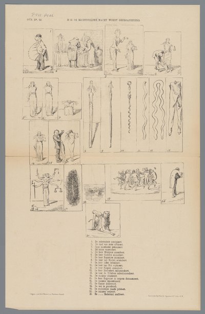 Tecknad film om rättsväsendet, 1873 Hur rättsväsendet är organiserat (titel på objekt) av Johan Michaël Schmidt Crans
