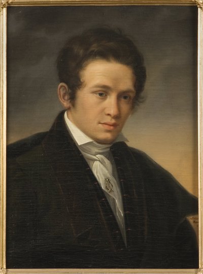 Porträtt av poeten Karl August Nicander (1799-1839), av Sodermark, Olof Johan (1790-1848). Olja på duk av Johan Olaf Sodermark