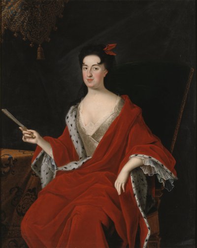 Catherine Opalinska, reine de Pologne - Porträtt av Catherine Opalinska (1680-1747), drottning av Polen, av Starbus, Johan (1679-1724). Olja på duk. Mått: 145x117 cm. Nationalmuseum Stockholm av Johan Starbus