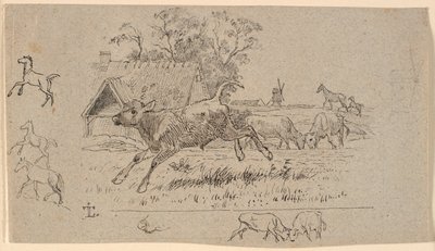 Hjorden. Illustration till Kaalunds "Fabler för barn". Se kommentar från arkkatalog. av Johan Thomas Lundbye