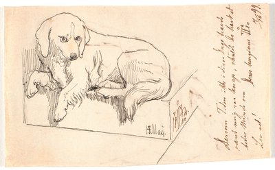 Liggande hund av Johan Thomas Lundbye