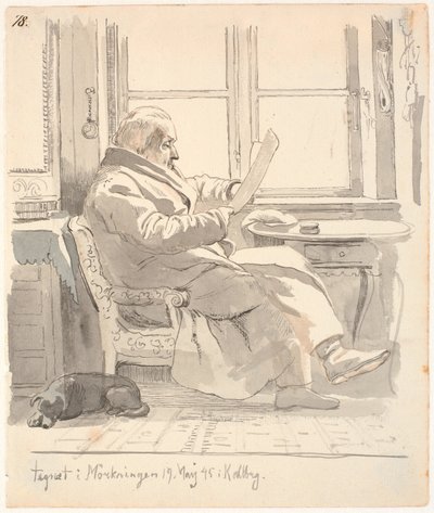 Porträtt av J. Th. Lundbyes farfar, justitieråd och tullförvaltare E. Bonnevie av Johan Thomas Lundbye
