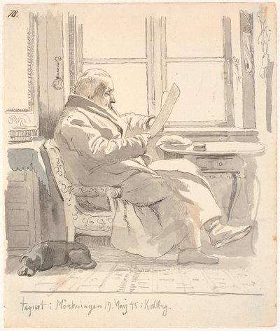 Porträtt av J. Th. Lundbyes farfar, justitieråd och tullförvaltare E. Bonnevie av Johan Thomas Lundbye