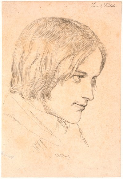 Porträtt av målaren Lorenz Frølich (1820-1908) av Johan Thomas Lundbye