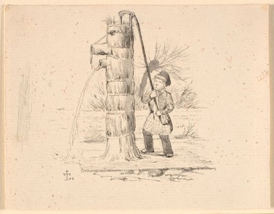 Post. Illustration till Kaalunds "Fabler för barn". Se kommentar från arkkatalog. av Johan Thomas Lundbye
