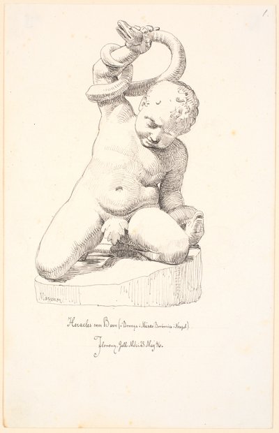 Studier för en figur av en pojke med en orm av Johan Thomas Lundbye