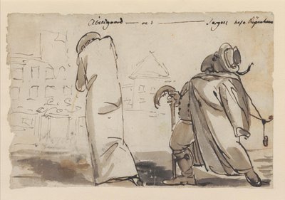 "Abildgaard och Sergell bese Köpenhamn" av Johan Tobias Sergel