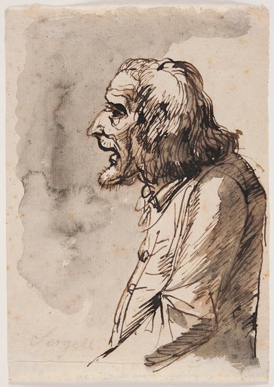 Porträtt av åldrig man av Johan Tobias Sergel