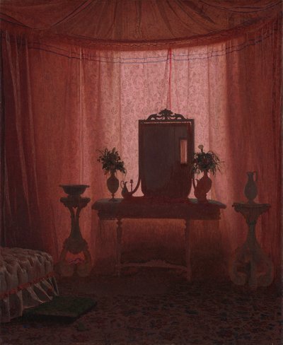Ett sovrum i Bernstorff Palace nära Köpenhamn, ca. 1845. av Johan Vilhelm Gertner