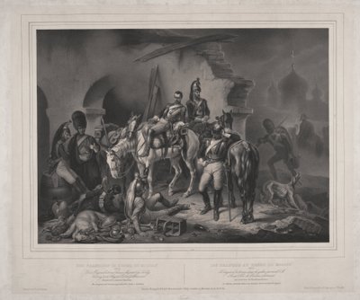 Franska armén i Kreml i Moskva - Woelfle, Johannes (1807-1893) - 1830 - Litografi - 60,8x85,9 - Privat samling av Johan Woelfle