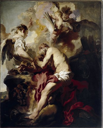 The Vision of Saint Hieronymus (olja på duk av Johann (attr. to) Liss