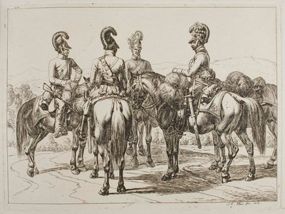 Dragoner till häst av Johann Adam Klein