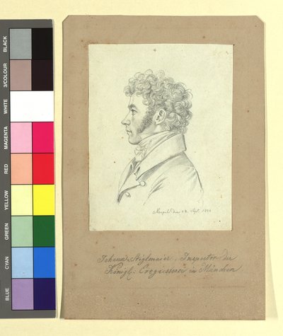 Johann Baptist Stiglmaier (1791-1844), bronsgjutare, skulptör, inspektör vid Kungliga gjuteriet i München av Johann Adam Klein