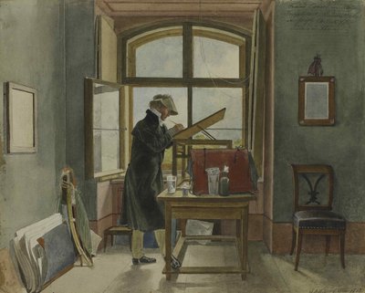 Johann Christoph Erhard i sin ateljé, 1818. av Johann Adam Klein