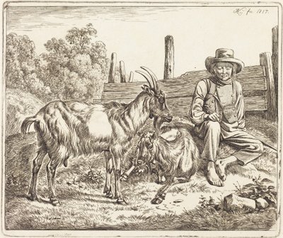 Herdepojke med två getter av Johann Adam Klein