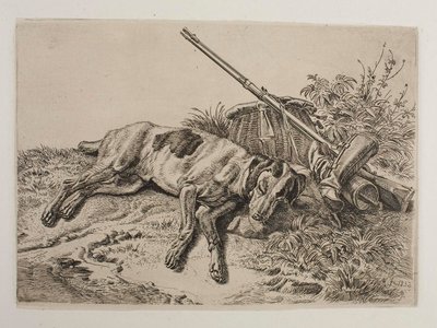 Sovande hund av Johann Adam Klein
