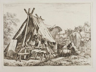 Soldater i ett militärläger av Johann Adam Klein