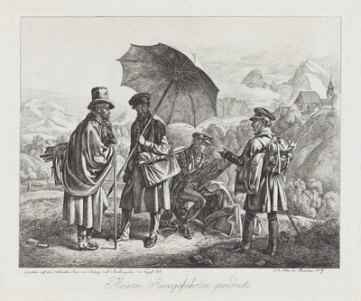 The Artists on their Journey, pub. 1819 av Johann Adam Klein