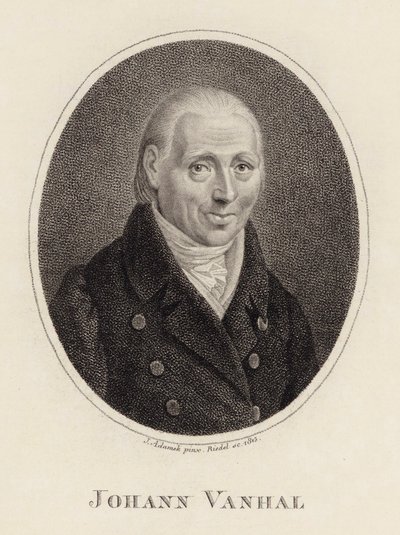 Porträtt av kompositören Johann Baptist Wanhal 1739-1813, 1815. av Johann Adamek