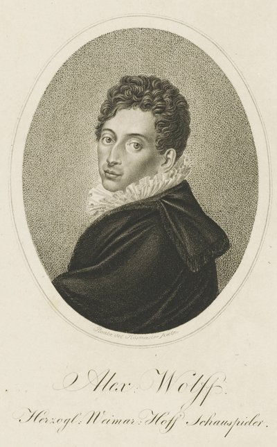 Porträtt av Pius Alexander Wolff 1782-1828, ca 1820. av Johann Adolf Rossmaesler
