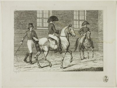 Ridskola och hästar av Johann Adolph Darnstedt