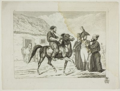 Ridskola och hästar av Johann Adolph Darnstedt
