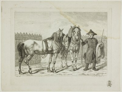 Ridskola och hästar av Johann Adolph Darnstedt