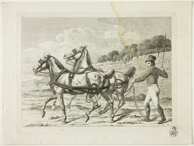 Ridskola och hästar av Johann Adolph Darnstedt