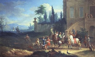 Hawking Party (ett av ett par) av Johann Andreas Graff