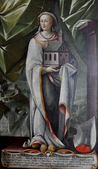 Tyska: Hatta von Hohenwart, hustru till Heinrich von Altdorf, grundare av klostret i Altdorf omkring 935 av Johann Andreas Rauch